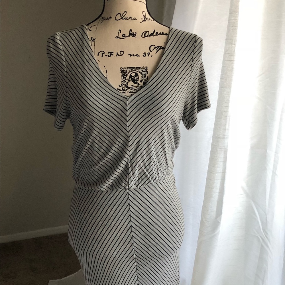 Monteau Large Striped Maxi Dress